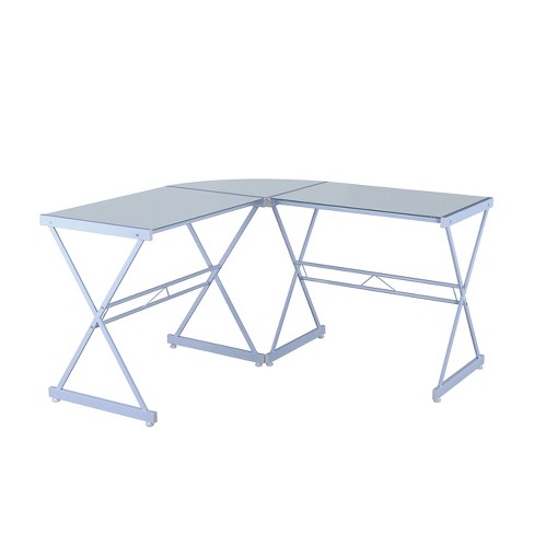L Shaped Glass Computer Desk White Techni Mobili Target