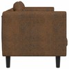 vidaXL 2-Seater Faux Suede Loveseat - Brown, Modern Couch with Cushions, Compact Sofa for Living Room, 68.3" x 30.3" x 27.6" - 4 of 4