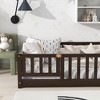 TIRAMISUBEST Twin/Full/Queen Size Floor Bed with Fence and Door, Rubber Wood Floor Platform Bed Montessori Bed Toddler Bed with Safety Guardrails - 4 of 4