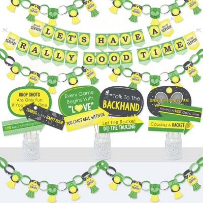 Big Dot of Happiness You Got Served - Tennis - Banner & Photo Booth Decor - Baby Shower or Tennis Ball Birthday Party Supplies Kit - Doterrific Bundle