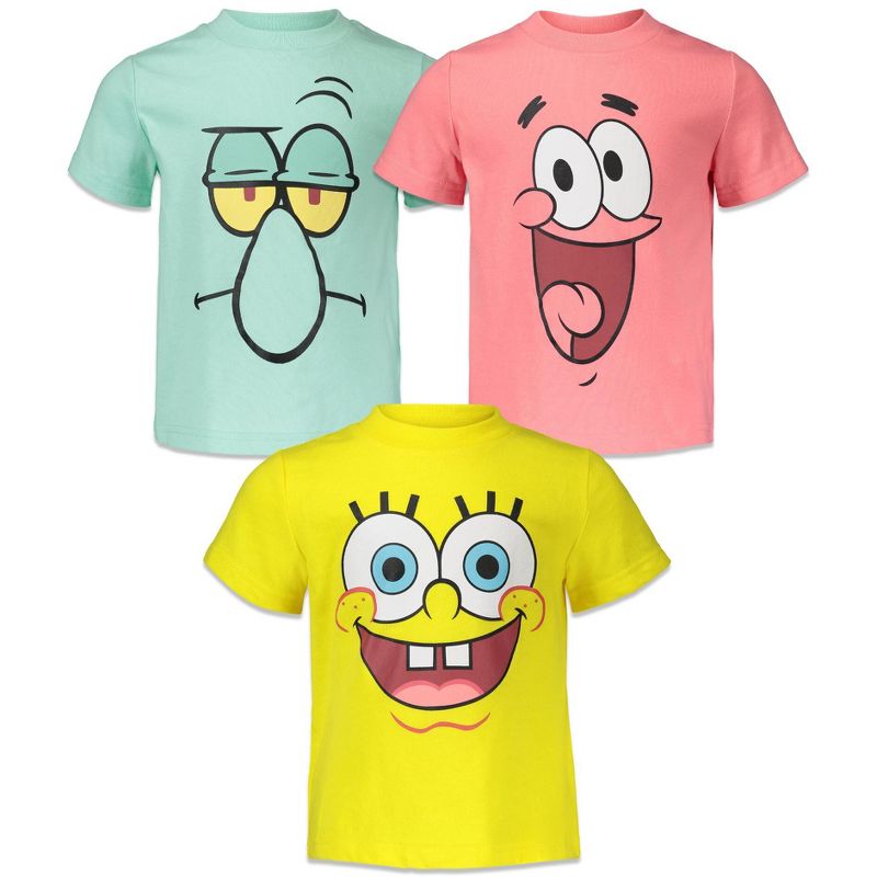 SpongeBob SquarePants 3 Pack T-Shirts Little Kid to Big Kid, 1 of 5