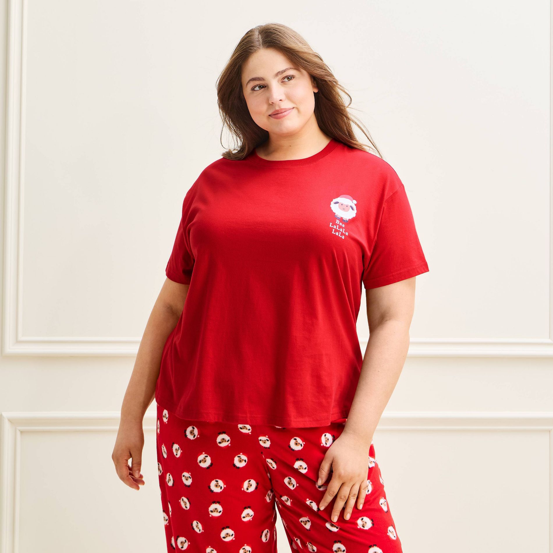 Women's Holiday Sheep Matching Family Cotton Pajama T-Shirt - Wondershop™ 2X
