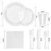 Crown Display 182 Pc Plastic Dinnerware Set: Includes 26 Each of 9''  Plates Disposable, 7'' Dessert Plates, 12oz Cups Napkins & Cutlery - 4 of 4
