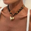 Scarf Necklace with Charm Gold Starfish Chunky Cross Heart Flower Pendants Bandana Charm Necklace Leopard Choker Necklaces for Women Boho Beach - 2 of 4