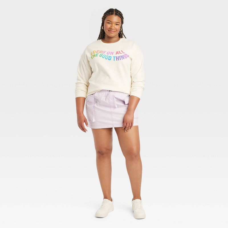 Women's Focus On All Good Things Graphic Sweatshirt - Off-White, 3 of 10
