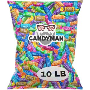 CANDYMAN 10 Pound Bag of Fruit Chews Minis Bulk Candy Mix Individually Wrapped - 1 of 4