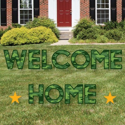 Big Dot of Happiness Welcome Home Hero - Yard Sign Outdoor Lawn Decorations - Military Army Homecoming Yard Signs - Welcome Home