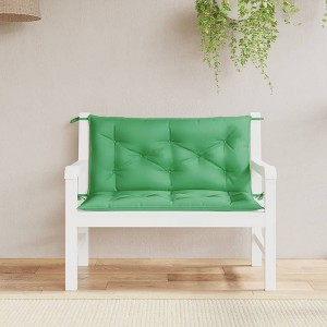 vidaXL Garden Bench Cushions 2pcs Green 39.4"x19.7"x2.8" Oxford Fabric - 1 of 4