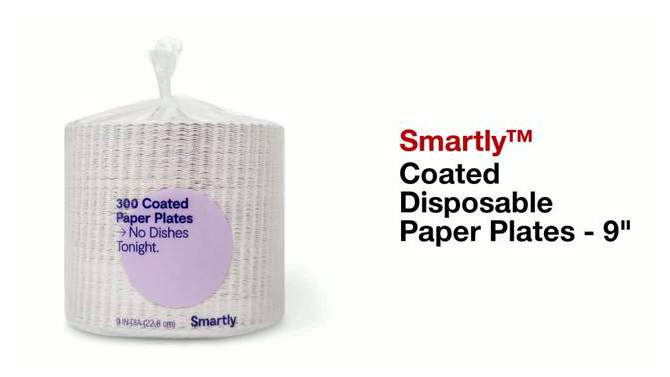 Coated Disposable Paper Plates - 9" - Smartly™, 2 of 5, play video