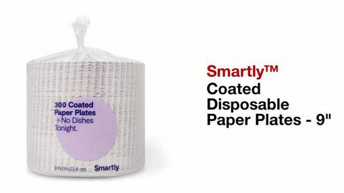 Coated Disposable Paper Plates - 9" - Smartly™, 2 of 5, play video