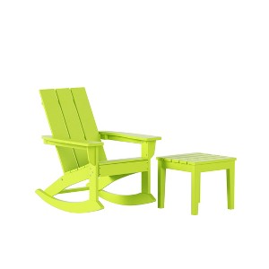 WestinTrends Modern Adirondack Outdoor Rocking Chair with Side Table Set - 1 of 4