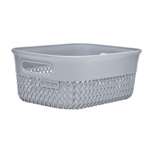 Life Story Lightweight Heavy Duty Storage Trendy Portable Woven Basket 4 Quarts, Grey (14 Pack) - 1 of 4
