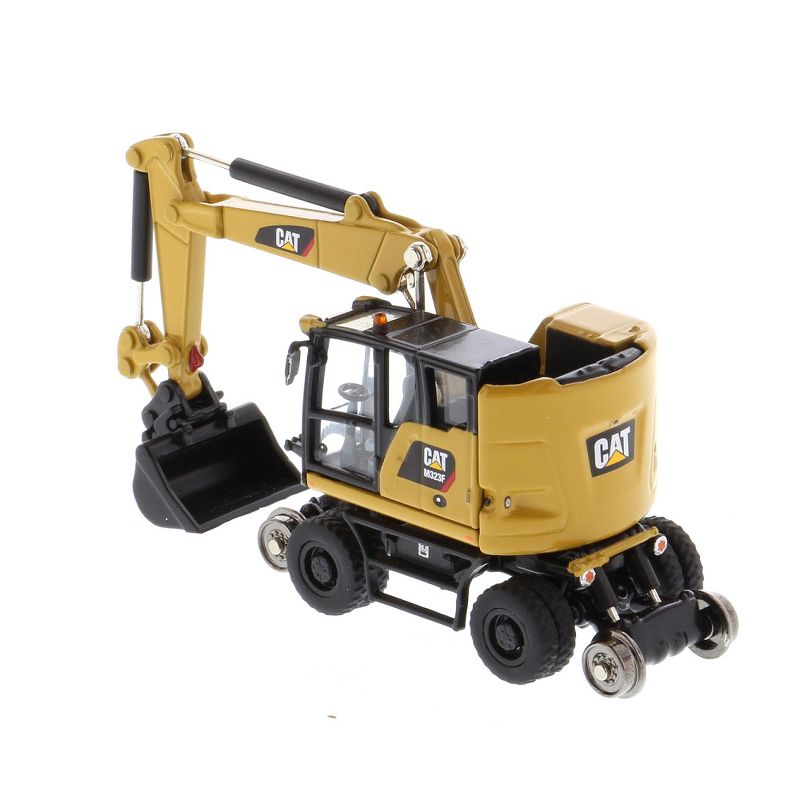 CAT Caterpillar M323F Railroad Wheeled Excavator with 3 Accessories (CAT Yellow Version) "High Line" 1/87 (HO) Scale Diecast Model by Diecast Masters, 2 of 6
