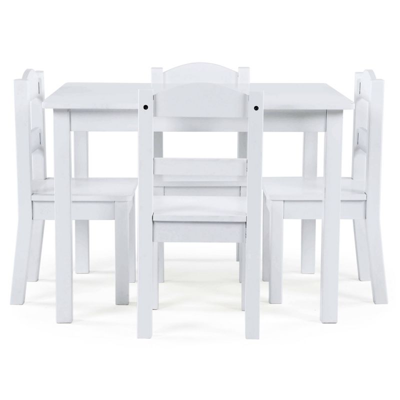 5pc Kids&#39; Wood Table and Chair Set White - Humble Crew, 4 of 8