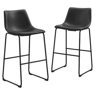 Contemporary leather deals bar stools