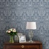 Laura Ashley Heraldic Damask Dusky Seaspray Wallpaper - 2 of 4