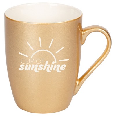 Elanze Designs Cup of Sunshine 10 Ounce Ceramic Laser-Etched Engraved Drinkware Mug, Metallic Vegas Gold