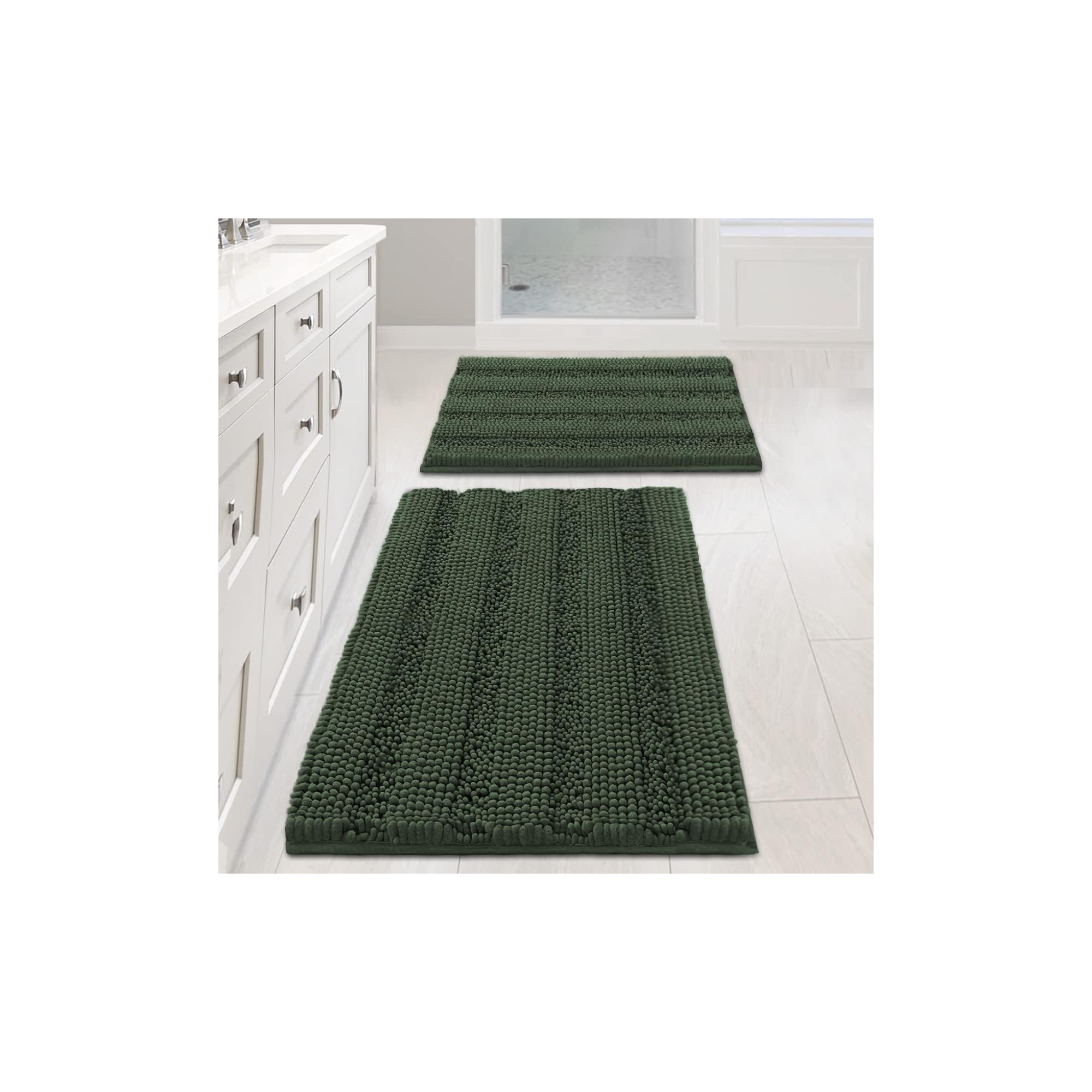 H.Versailtex 2pcs Sage Bathroom Rugs