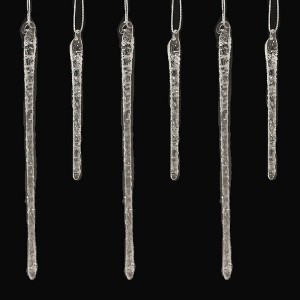 Old World Christmas 6.0 Inch Frosty Glass Icicles St/6 Reflective Textured Tree Ornament Sets - 1 of 4
