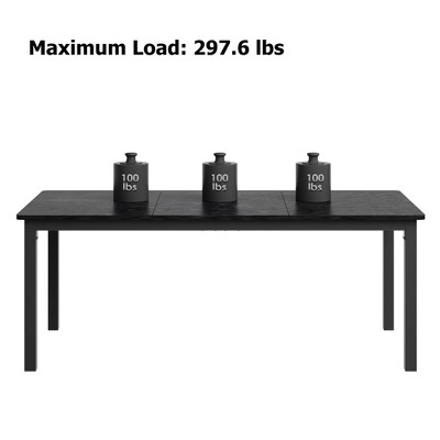 Black Reclaimed Wood Industrial Dining Table for 6-8 People