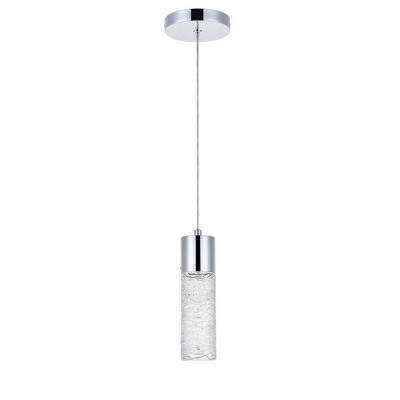 Chrome and Clear Glass LED Pendant Light