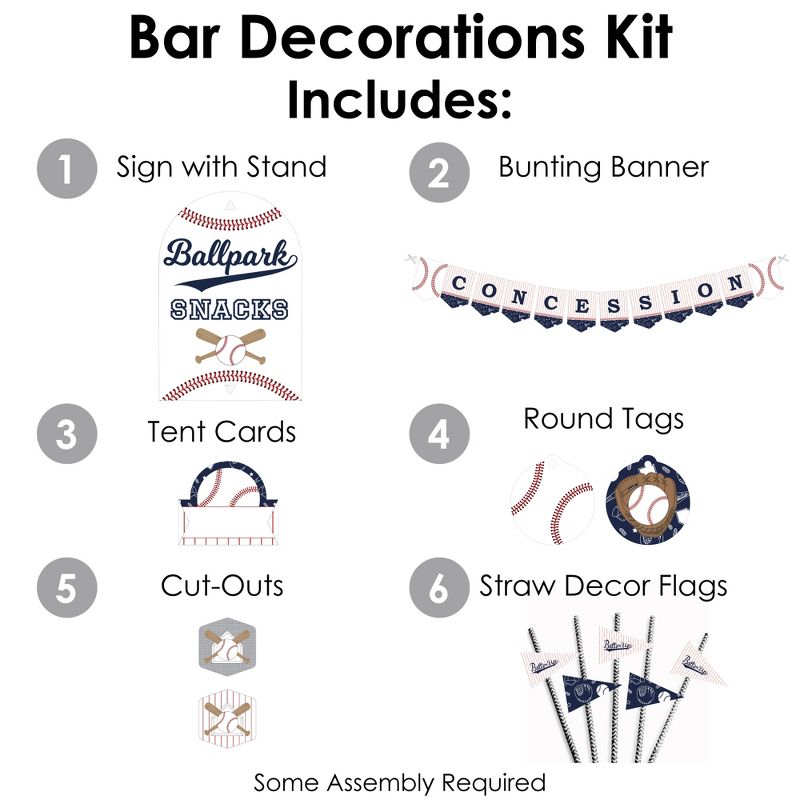 Big Dot of Happiness Batter Up - Baseball - DIY Baby Shower or Birthday Party Concession Signs - Snack Bar Decorations Kit - 50 Pieces, 3 of 9