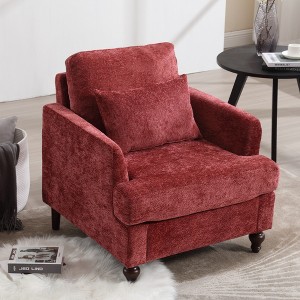 MOONMISS Mid Century Modern Arm Chairs with Studded, Solid Wood Frame,for Bedroom,Reading - 1 of 4