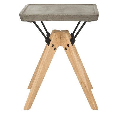 Marcio Modern Concrete Square Side Table - Dark Gray - Safavieh