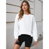 ATHLECHIC Women's Crewneck Fleece Oversized Fashion Fall Outfits Pullover Hoodless Tops Cropped Sweatshirt - 3 of 4