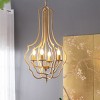 BAOURE 4 - Lights Gold Metal Chandelier, 19.5in Hanging Light Fixture with Adjustable Chain for Kitchen Dining Room Foyer Entryway, Bulb Not Included - 2 of 4