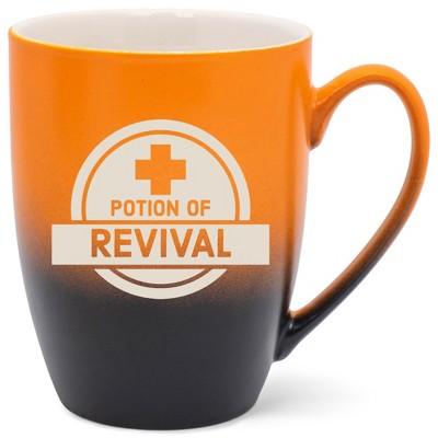 100 North Magic Potion 10 Ounce Orange and Black Two Toned Ombre, Comfortably Fits Your Hands, Ceramic Tea Coffee Cup Mug, Potion of Revival