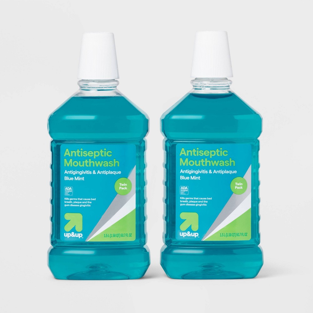 Photos - Toothpaste / Mouthwash Antiseptic Blue Mint Mouthwash - 50.7 fl oz/2pk - up & up™