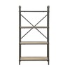 QingMoon 3-Tier Industrial-Style Bookshelf, Open Storage Rack, Display Stand with Metal Frame and Wooden Shelves for Office and Living Room - 2 of 4