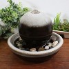 Sunnydaze Indoor Home Office Tabletop Modern Orb Smooth Glazed Ceramic Water Fountain Feature - 7" - Dark Brown - 4 of 4
