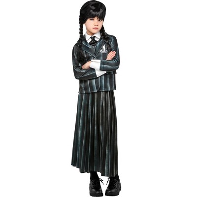  Kids Wednesday Addams School Uniform Girls Wednesday Dress  Cosplay Costume Striped Coat Dress Sweater Halloween Outfits (Gray, 4  Years(Height 39.3-43.3)) : Clothing, Shoes & Jewelry