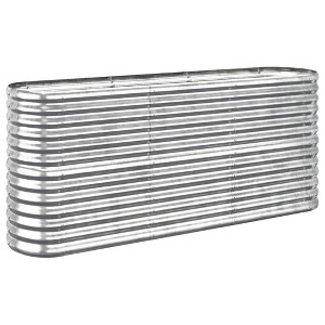 vidaXL Garden Raised Bed Silver Powder-coated steel Large Durable - 1 of 4