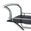 Vynxaria Allen Black and Chrome 2-Tier Glass Shelf Metal Bar Cart ¨C Modern Elegance - 2 of 4