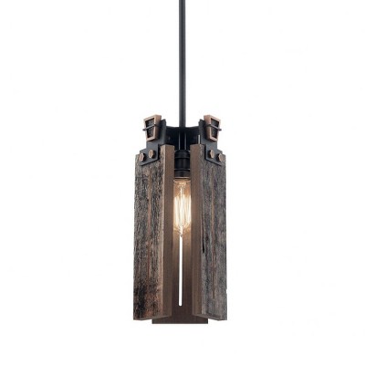 Ridgewood Textured Black Mini Pendant 1-Light Farmhouse Elegance