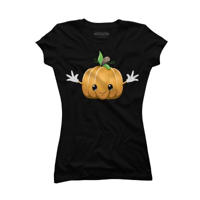 Junior's Design By Humans Halloween Pumpkin Monster 6 By LironPeer T-Shirt