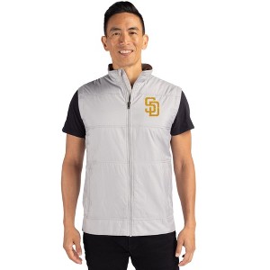 San Diego Padres Cutter & Buck Stealth Hybrid Quilted Mens Windbreaker Vest - 1 of 1