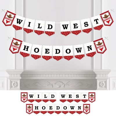 Big Dot of Happiness Western Hoedown - Wild West Cowboy Party Bunting Banner - Party Decorations - Wild West Hoedown