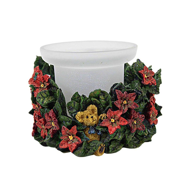 Boyds Bears Resin 2.75 In Paxtons Christmas Blossoms Christmas Bearstone 1E Votive Candle Holders, 1 of 4