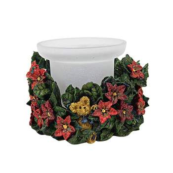 Boyds Bears Resin 2.75 In Paxtons Christmas Blossoms Christmas Bearstone 1E Votive Candle Holders