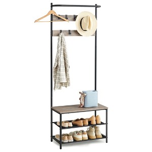 VASAGLE Hall Tree with Bench and Shoe Storage, Entryway Bench with Coat Rack Stand and Shoe Rack, Fabric Shelves - 1 of 4