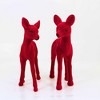 Primitives By Kathy 6.25 In Red Flocked Deer Sitter Set Reindeer Holidays Animal Figurines - 3 of 3