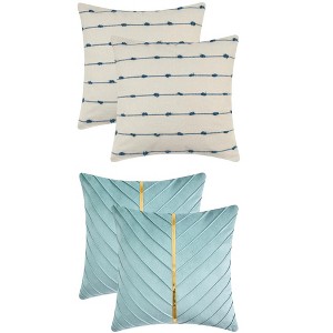 REGALWOVEN 4 Pcs Modern Farmhouse Decorative Throw Pillow Covers 18" x 18" - 1 of 4