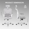 Infurnic Task and Office Chairs, Office Chair with Adjustable Lumbar Support and Armrests, for Home and Office, Gray, 23.43"*23.43"*56.69" - 2 of 4