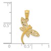 Black Bow Jewelry 14k Yellow Gold Flat Filigree Dragonfly Pendant, 15mm - 4 of 4