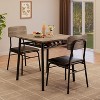 3-Piece Dining Set for 2 with Storage Rack – Metal Frame Square Table & Upholstered Chairs, Space-Saving Apartment Kitchen Set - 3 of 4