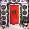 10 Pcs Small Window Wreath with Red Bow Indoor Outdoor Holiday Decoration Artificial Green Lighted Wall Door Farmhouse Kitchen 12 Bulk - 2 of 4